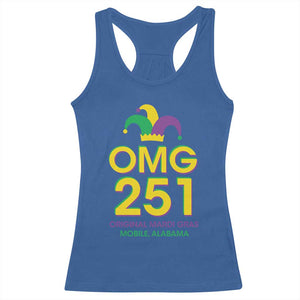 Funny Mardi Gras In Mobile Alabama Racerback Tank Top OMG 251 Original Mardi Gras Jester Hat TS11 Royal Blue Print Your Wear