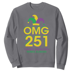 Funny Mardi Gras In Mobile Alabama Sweatshirt OMG 251 Original Mardi Gras Jester Hat TS11 Charcoal Print Your Wear