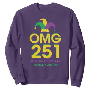Funny Mardi Gras In Mobile Alabama Sweatshirt OMG 251 Original Mardi Gras Jester Hat TS11 Purple Print Your Wear