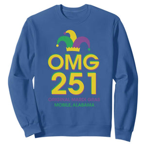 Funny Mardi Gras In Mobile Alabama Sweatshirt OMG 251 Original Mardi Gras Jester Hat TS11 Royal Blue Print Your Wear
