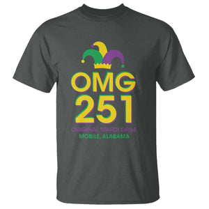 Funny Mardi Gras In Mobile Alabama T Shirt OMG 251 Original Mardi Gras Jester Hat TS11 Dark Heather Print Your Wear