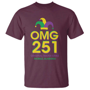 Funny Mardi Gras In Mobile Alabama T Shirt OMG 251 Original Mardi Gras Jester Hat TS11 Maroon Print Your Wear