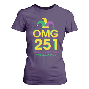 Funny Mardi Gras In Mobile Alabama T Shirt For Women OMG 251 Original Mardi Gras Jester Hat TS11 Purple Print Your Wear