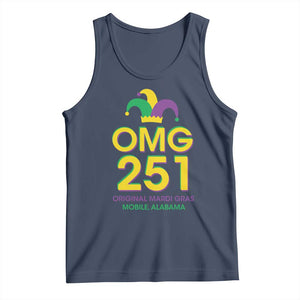 Funny Mardi Gras In Mobile Alabama Tank Top OMG 251 Original Mardi Gras Jester Hat TS11 Navy Print Your Wear