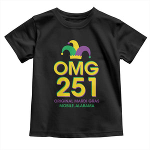 Funny Mardi Gras In Mobile Alabama Toddler T Shirt OMG 251 Original Mardi Gras Jester Hat TS11 Black Print Your Wear