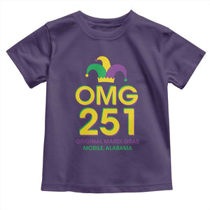 Funny Mardi Gras In Mobile Alabama Toddler T Shirt OMG 251 Original Mardi Gras Jester Hat TS11 Purple Print Your Wear