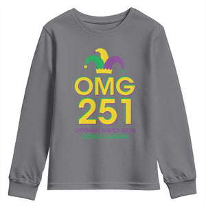 Funny Mardi Gras In Mobile Alabama Youth Sweatshirt OMG 251 Original Mardi Gras Jester Hat TS11 Charcoal Print Your Wear