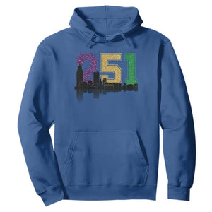 Funny Mardi Gras Mobile Alabama Hoodie 251 Skyline Area Code Glitter Print TS11 Royal Blue Print Your Wear