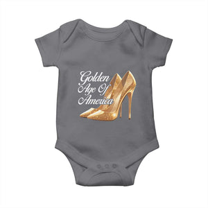 Trump Girl 2025 Golden Age Of American Baby Onesie Gold High Heels TS11 Charcoal Print Your Wear