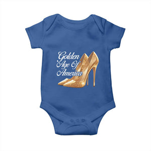 Trump Girl 2025 Golden Age Of American Baby Onesie Gold High Heels TS11 Royal Blue Print Your Wear