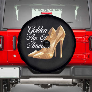 Trump Girl 2025 Golden Age Of American Spare Tire Cover Gold High Heels TS11 Black Print Your Wear