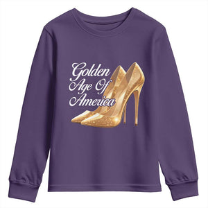 Trump Girl 2025 Golden Age Of American Youth Sweatshirt Gold High Heels TS11 Purple Print Your Wear