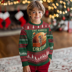 Funny Trump Mars 2025 Ugly Christmas Sweater The American Dream American Flag Astronauts Space TS11 Christmas Print Your Wear
