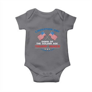Trump Vance Liberation Day 2025 Baby Onesie Dawn Of The Golden Age American Flag TS11 Charcoal Print Your Wear