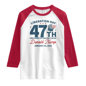 Trump Vance Liberation Day 2025 Raglan Shirt 47TH President Of United States Statue Of Liberty TS11 White Red Print Your Wear