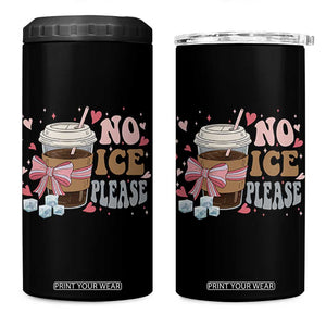 No Ice Please 4 in 1 Can Cooler Tumbler Funny Coffee Lover Anti Ice Satire TS11 One Size: 16 oz Black Print Your Wear