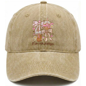 No Ice Please Washed Cotton Baseball Cap Funny Coffee Lover Pro Immigration Political TS11 Print Your Wear