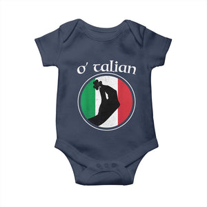 Funny O'Talian Baby Onesie St Patrick's Day Italian Pinched Fingers Shamrock TS11 Navy Print Your Wear