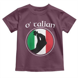 Funny O'Talian Toddler T Shirt St Patrick's Day Italian Pinched Fingers Shamrock TS11 Maroon Print Your Wear