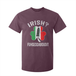 Funny St Patrick's Day Italian T Shirt For Kid Irish Fuhgeddaboudit Pisa Tower Shamrock TS11 Maroon Print Your Wear