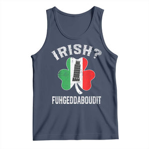 Funny St Patrick's Day Italian Tank Top Irish Fuhgeddaboudit Pisa Tower Shamrock TS11 Navy Print Your Wear