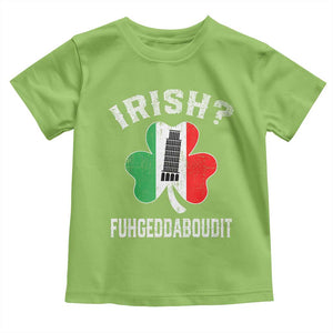 Funny St Patrick's Day Italian Toddler T Shirt Irish Fuhgeddaboudit Pisa Tower Shamrock TS11 Lime Print Your Wear