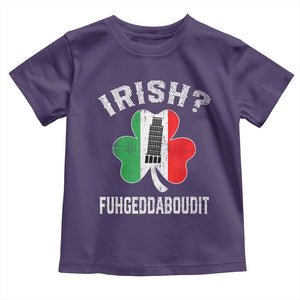 Funny St Patrick's Day Italian Toddler T Shirt Irish Fuhgeddaboudit Pisa Tower Shamrock TS11 Purple Print Your Wear