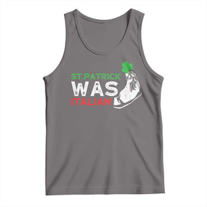 Funny St Patrick Was Italian Tank Top St Patrick's Day Italian Pinched Fingers Shamrock TS11 Deep Heather Print Your Wear