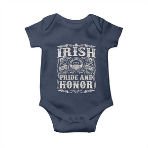 Irish Pride And Honor Baby Onesie Vintage Claddagh Ring Celtic Knot TS11 Navy Print Your Wear