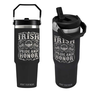 Irish Pride And Honor Flip Straw Tumbler Vintage Claddagh Ring Celtic Knot TS11 One Size: 30 oz Black Print Your Wear