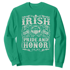 Irish Pride And Honor Sweatshirt Vintage Claddagh Ring Celtic Knot TS11 Irish Green Print Your Wear