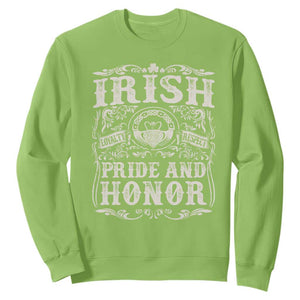 Irish Pride And Honor Sweatshirt Vintage Claddagh Ring Celtic Knot TS11 Lime Print Your Wear