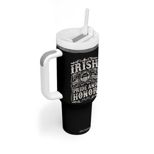 Irish Pride And Honor Tumbler With Handle Vintage Claddagh Ring Celtic Knot TS11 Print Your Wear