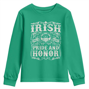Irish Pride And Honor Youth Sweatshirt Vintage Claddagh Ring Celtic Knot TS11 Irish Green Print Your Wear