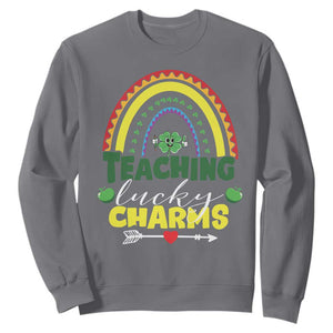 Funny St Patrick's Day Teacher Sweatshirt Teaching Lucky Charms TS11 Charcoal Print Your Wear