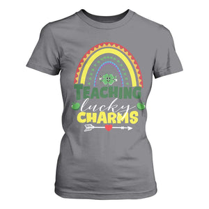 Funny St Patrick's Day Teacher T Shirt For Women Teaching Lucky Charms TS11 Charcoal Print Your Wear