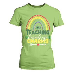 Funny St Patrick's Day Teacher T Shirt For Women Teaching Lucky Charms TS11 Lime Print Your Wear