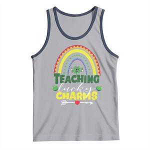 Funny St Patrick's Day Teacher Tank Top Teaching Lucky Charms TS11 Athletic Heather Navy Print Your Wear
