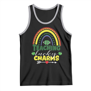 Funny St Patrick's Day Teacher Tank Top Teaching Lucky Charms TS11 Black Athletic Heather Print Your Wear