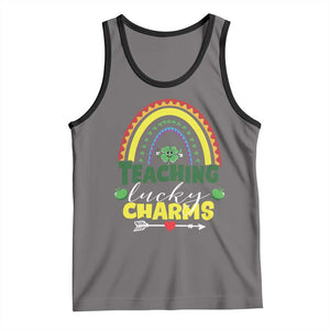 Funny St Patrick's Day Teacher Tank Top Teaching Lucky Charms TS11 Deep Heather Black Print Your Wear