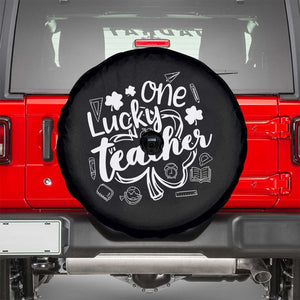 Funny St Patrick's Day Irish Teacher Spare Tire Cover One Lucky Teacher Shamrock TS11 Black Print Your Wear