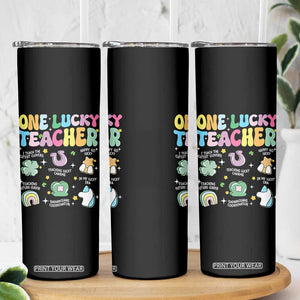 Funny St Patrick's Day Irish Teacher Skinny Tumbler One Lucky Teacher Lucky Era Shamrock TS11 Print Your Wear