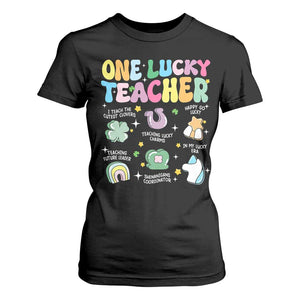 Funny St Patrick's Day Irish Teacher T Shirt For Women One Lucky Teacher Lucky Era Shamrock TS11 Black Print Your Wear