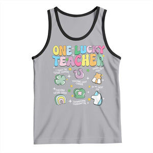 Funny St Patrick's Day Irish Teacher Tank Top One Lucky Teacher Lucky Era Shamrock TS11 Athletic Heather Black Print Your Wear