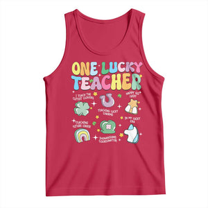 Funny St Patrick's Day Irish Teacher Tank Top One Lucky Teacher Lucky Era Shamrock TS11 Red Print Your Wear