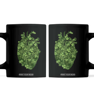 Funny St Patrick's Day Shamrock Heart Cardiac Nurse Anatomy Coffee Mug TS11 Black Print Your Wear