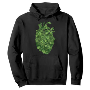 Funny St Patrick's Day Shamrock Heart Cardiac Nurse Anatomy Hoodie TS11 Black Print Your Wear