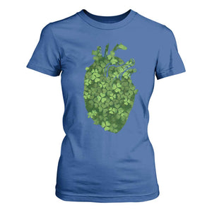 Funny St Patrick's Day Shamrock Heart Cardiac Nurse Anatomy T Shirt For Women TS11 Royal Blue Print Your Wear