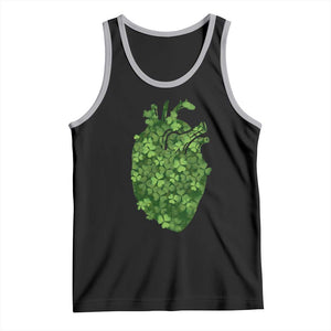 Funny St Patrick's Day Shamrock Heart Cardiac Nurse Anatomy Tank Top TS11 Black Athletic Heather Print Your Wear