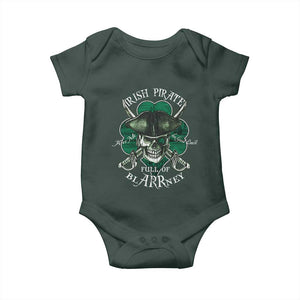 Funny Irish Pirate Full Of Blarrney Kiss Me For Good Luck Baby Onesie St Patrick's Day TS11 Print Your Wear